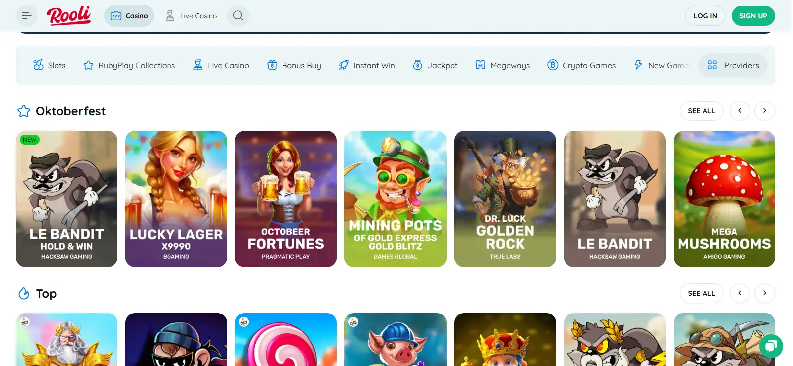 Rooli Casino Games – 6,000+ Titles, Providers and Categories